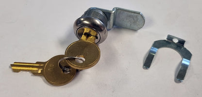 Toolbox replacement lock and key set with 41mm short arm latch two keys and retaining clip for compatible tool chests and top boxes