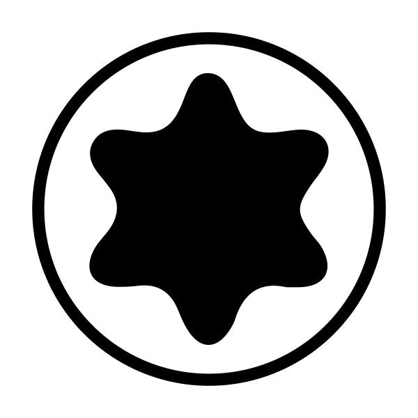 Black Torx Star icon logo.