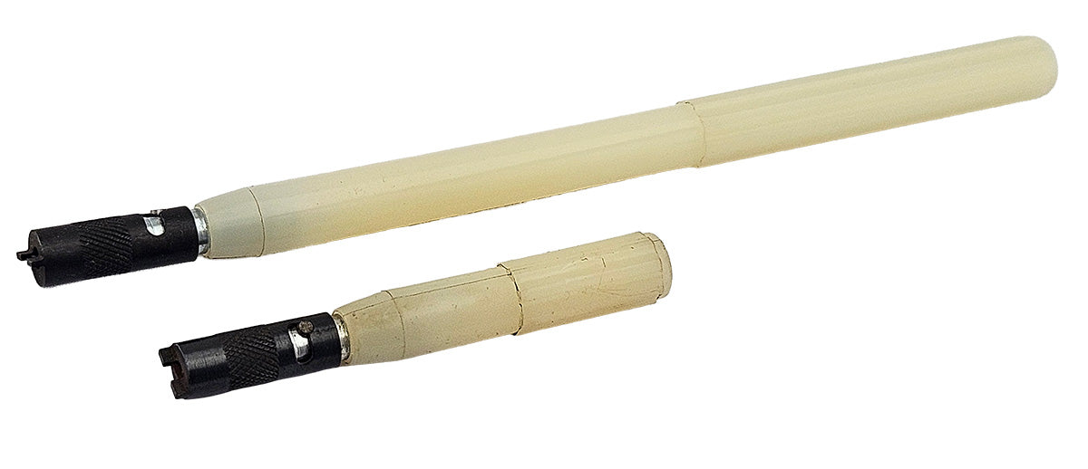 Two Ullman slotted mechanical screw starters with textured nylon bodies in 68mm and 155mm lengths, unbranded clearance stock