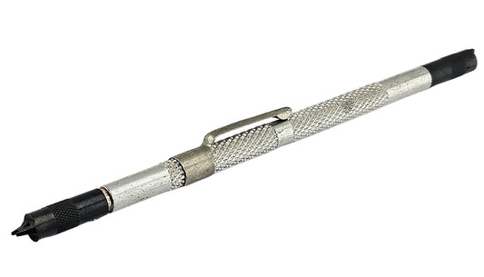 Ullman USA double ended aluminium mechanical screw starter with pocket clip, 155mm long, unbranded clearance stock