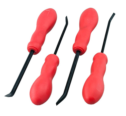 4pc Pry Bar Set with Hammer Cap & Hand Guard + Free Mini Pry Bar Set