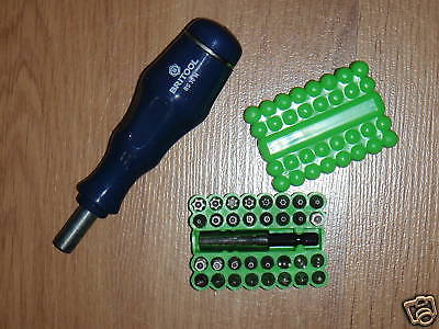 Britool 30mm Screwdriver Bit Driver + 33pc Bit Set