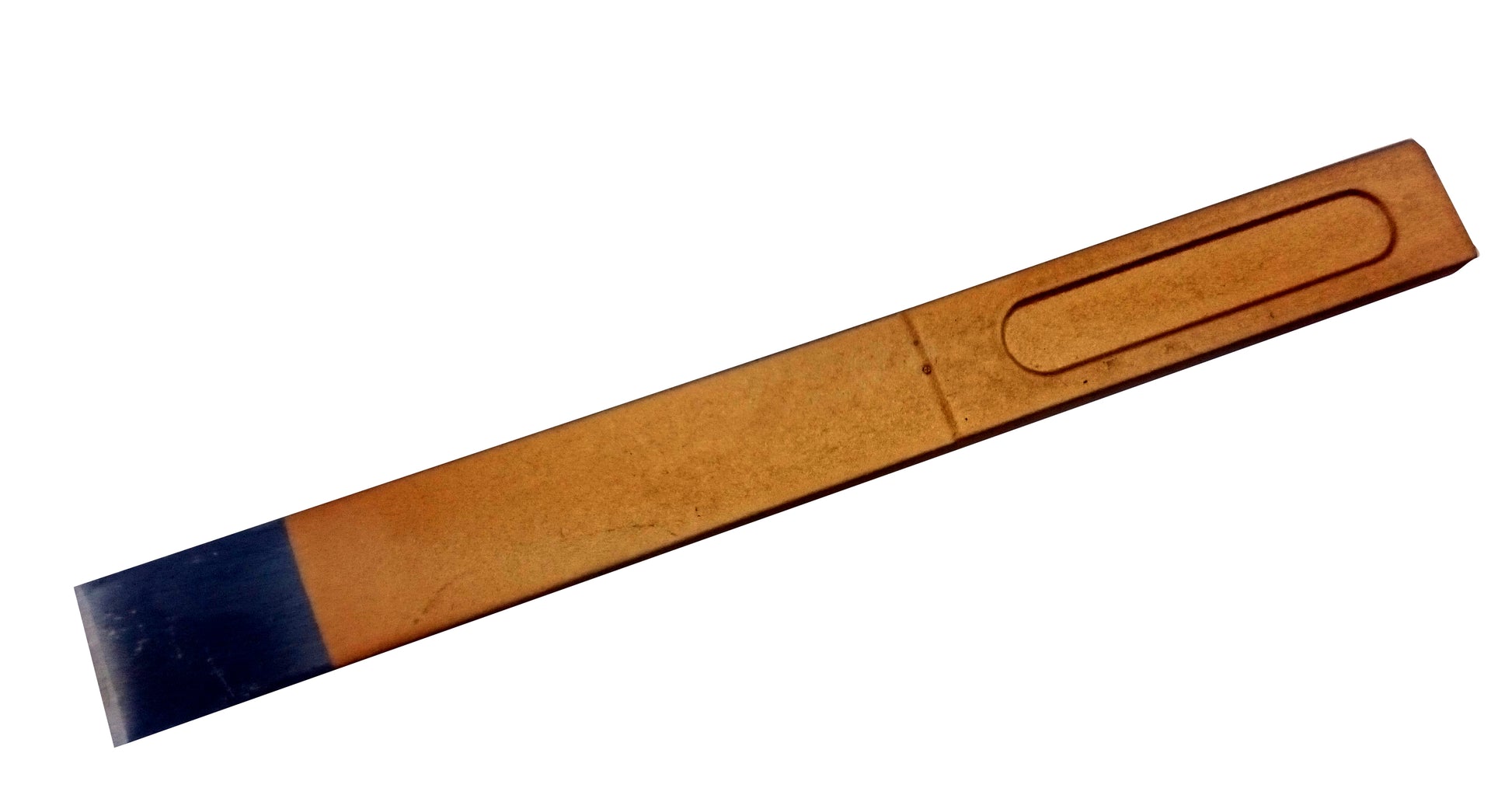 A gold coloured splitting chisel tool with a long slim design, made of chrome vanadium steel.