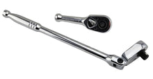 Two Britool 3/8" ratchet wrenches, one with flex-head and one stubby.