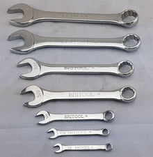 Britool England Short AF Combination Spanner Set With Bi-Hexagon (12 Point) Ring