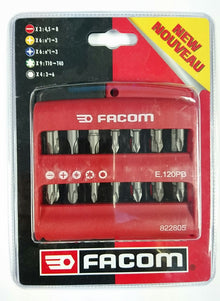 Facom E.120PB Screwdriver Bit Set (Torx, Phillips, Hex / Allen, Pz Pozi, Slotted)