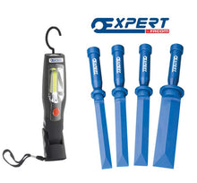 Expert Rechargeable Flexi LED Cob Light + Set Of 4 Plastic Scrapers
