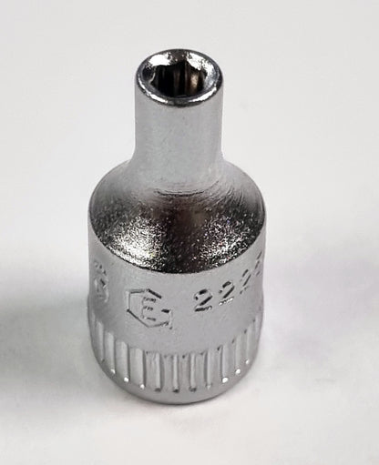 1/4"SD Hexagon / 6 Point Socket Standard Depth From Genius Tools - 3-14mm