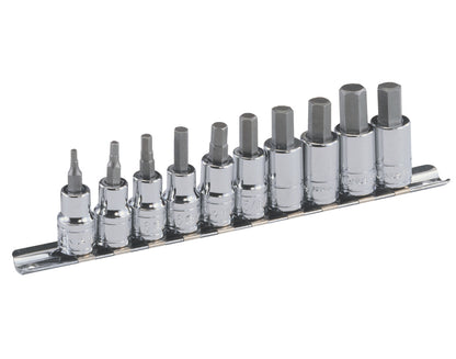 Genius Tools BS-310HM 10pc 3/8"SD Metric Hex Bit Socket Set 3-10mm