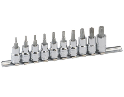 Genius Tools BS-310T 10pc 3/8"SD Torx Star Bit Socket Set