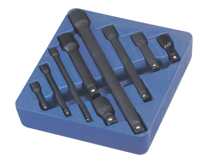 Genius Tools IE-2349 1/4" , 3/8" & 1/2"SD 9 Piece Impact Extension Bar Set