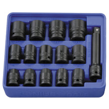 Genius Tools Is-415M 15pc 1/2 Inch  Dr. Metric Impact Socket & Extension Set