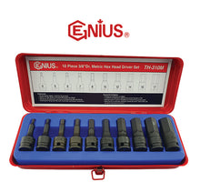 Genius Tools Th-310M 10 Piece 3/8"ť Impact Hex Driver Set