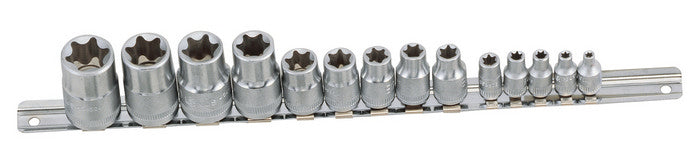 Genius Tools Tx-23414 14 Piece 1/4", 3/8" & 1/2" E-Torx Socket Set