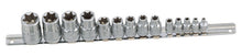 Genius Tools Tx-23414 14 Piece 1/4", 3/8" & 1/2" E-Torx Socket Set