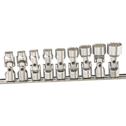 Genius Tools 9pc 1/4"SD Metric Universal Hand Socket Set (12-Point) - US-209M