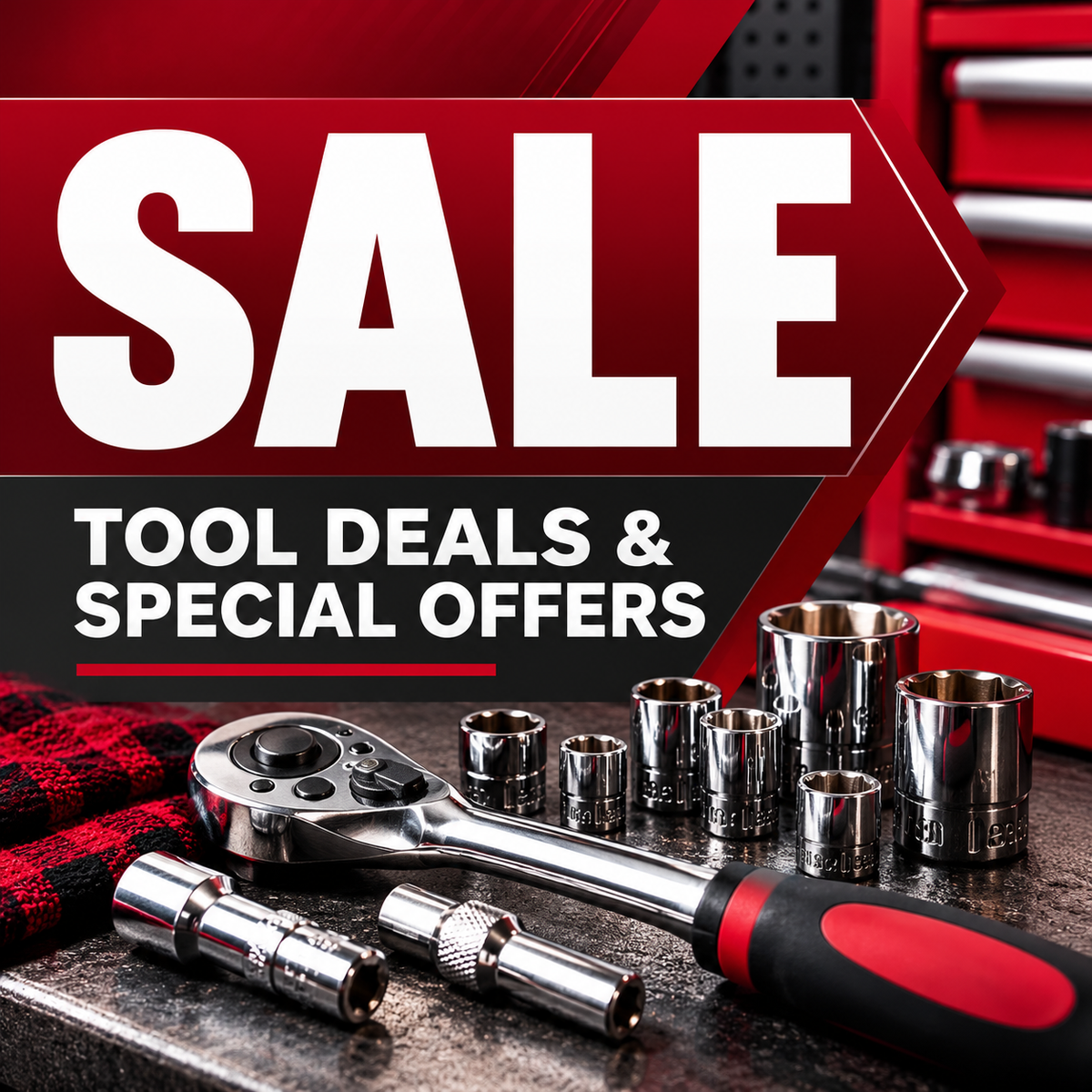 ChromeTrader hand tool sale featuring ratchets, sockets and workshop tools with special offers