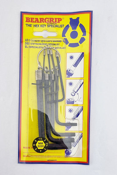 8pc Hex / Allen Metric L Shape Key Set 2 To 8mm From Beargrip Holland