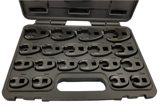 19pc 3/8" & 1/2" Crowsfoot Spanner / Wrench Set Britool Hallmark, 8-32mm