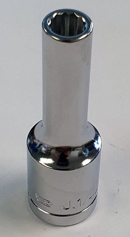 Facom J.1/4LA  1/4" AF Deep Socket 3/8" Drive 12 Point Bi-Hex Chrome