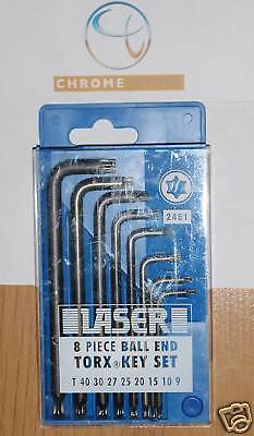 Laser Tools 2461 8pc Ball End Torx Key Set T9 T40 Allen Keys Style