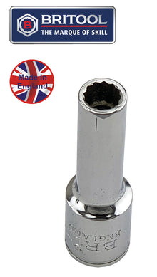 Britool England 1/2" Sq Dr Metric 15mm Deep Socket Bi-Hexagon Ldbm15