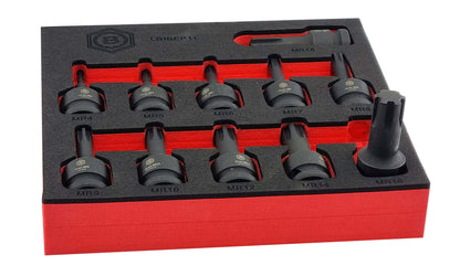Britool Hallmark 1/2" Drive Ribe Impact Socket Set M4-M18 - LRIBEP11