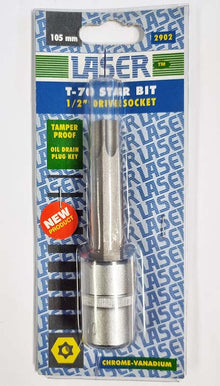 Laser Tools Security T70 Torx / Star Bit Socket 105mml