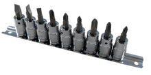 8pc 3/8" Pozi, Phillips, Slotted Screwdriver Bit Socket Set Britool Hallmark