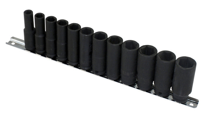 12 Piece 3/8" Sq Dr Deep Impact Socket Set 6-Point Profile Britool Hallmark