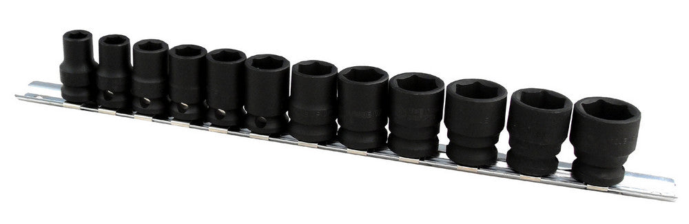 12pc 3/8" Drive Impact Socket Set 6 Point Profile Britool Hallmark Mhmpset12