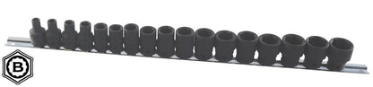 3/8"SD Impact Hexagon 17Pc Socket Set from Britool Hallmark (V2) - MHMPSET17