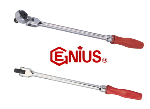 1/2" Dr. 72 Teeth Flex Head Ratchet, 650mml + Knuckle Bar From Genius Tools