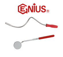 Genius Tools Telescopic Hinged Inspection Mirror + Flexible Magnetic Pick-Up Tool