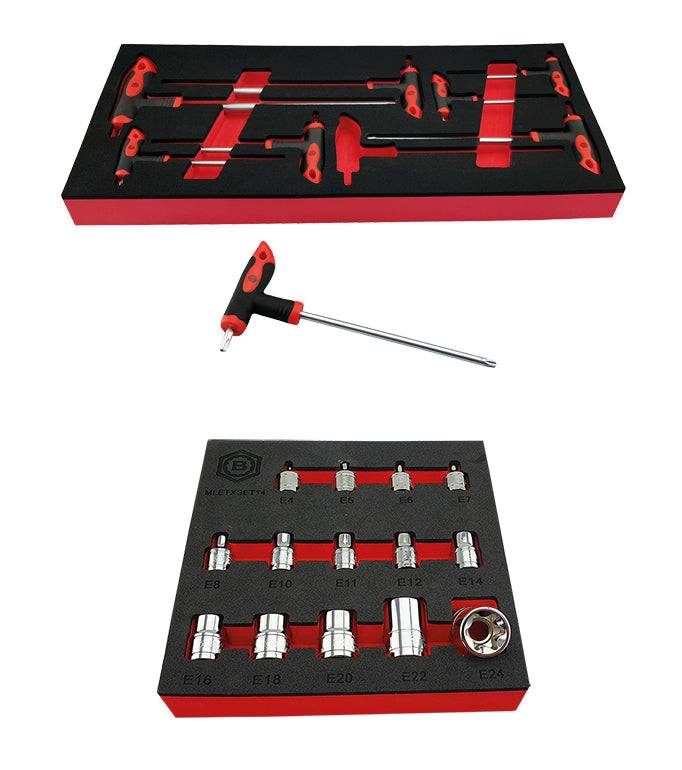 E-Torx / Star Socket Set + T-Handle Torx Key Set Britool Hallmark