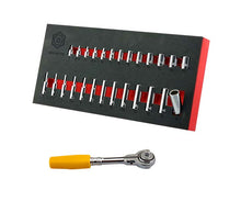 1/4" Standard & Deep Bi-Hex (12-Point) Socket Set + Swivel Ratchet Britool Hallmark