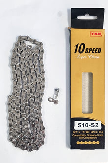Ybn S10Cr S10 S2 Chrome 10 Speed Bike Chain - Shimano, Sram, Campagnolo