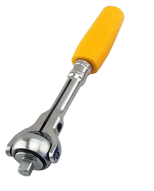 Britool Hallmark 1/4" Swivel Head Ratchet with Yellow Handle - SRFFTY